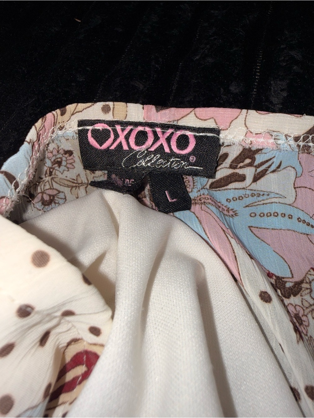 XOXO Floral Strapless Camisole Y2K vintage coquette in Pink, Blue & Brown - Picture 5 of 5